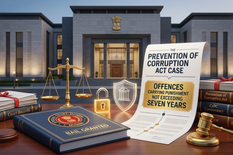 Bail Granted in Prevention of Corruption Act Case: Special Court Mumbai Holds Offences Not Punishable Beyond 7 Years, Stringent Bail Threshold Not Applicable